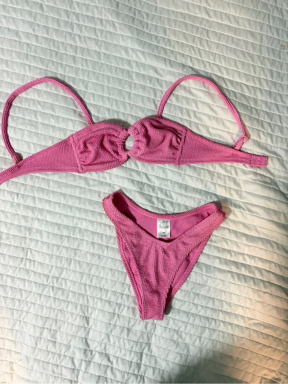 wild fable Pink Textured Bikini Set